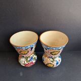 Pair of Gien earthenware vases, Peonies model