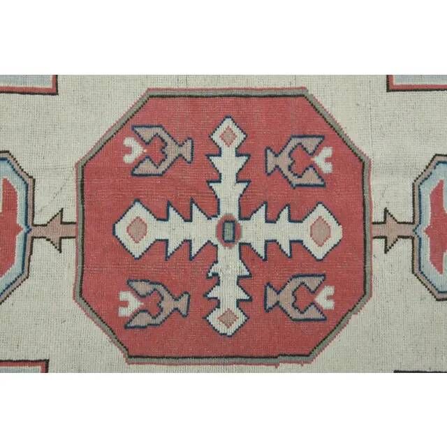 1970s Vintage Turkish Handmade Wool & Cotton Pink Area Rug 175x265