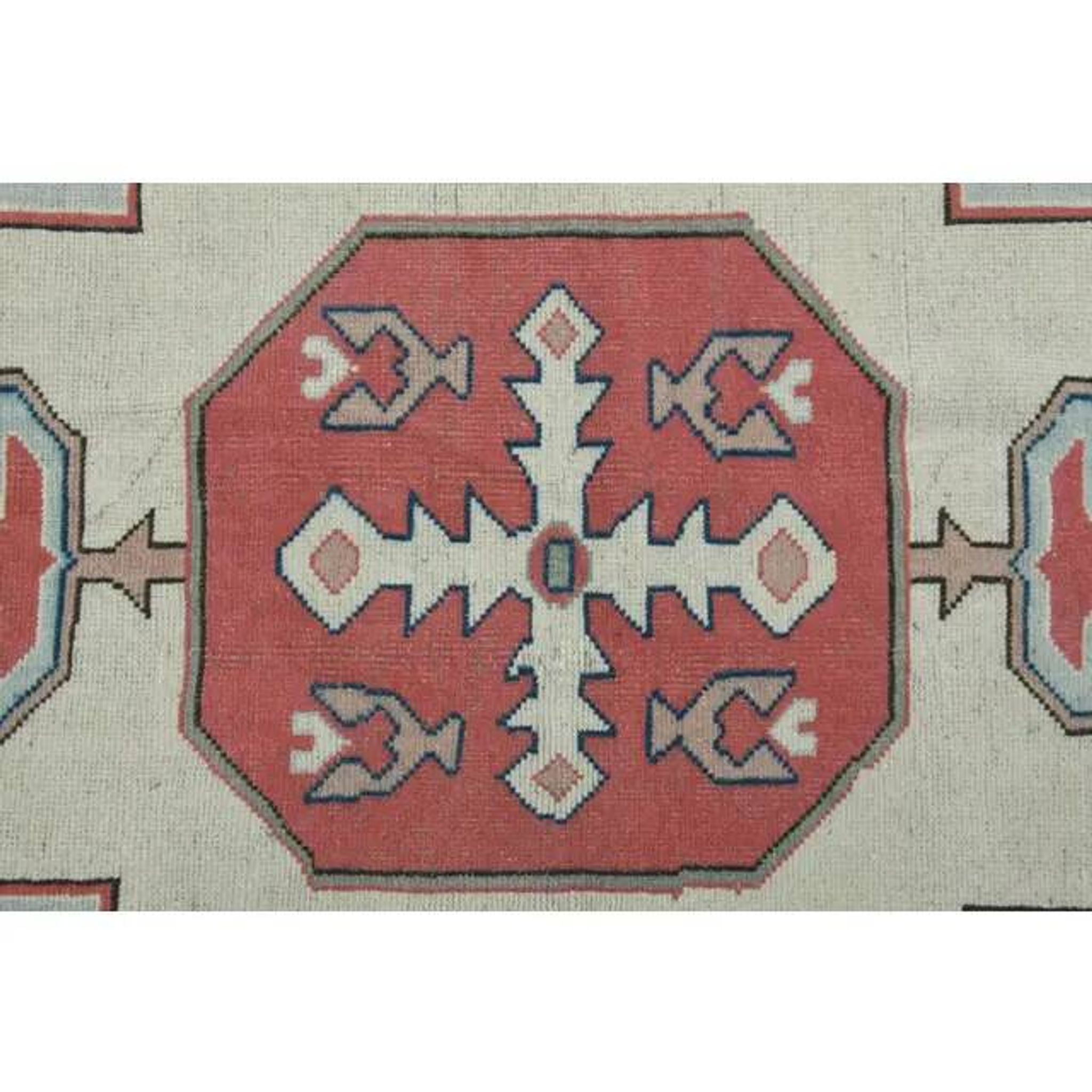 1970s Vintage Turkish Handmade Wool & Cotton Pink Area Rug 175x265