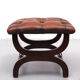 English country house style padded leather ottoman