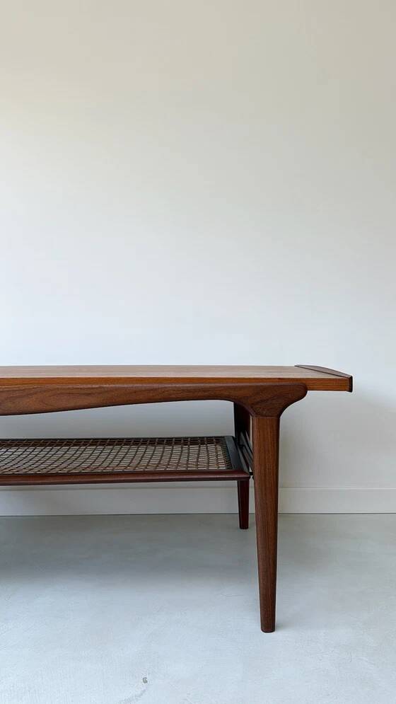 Vintage wooden coffee table with reversible Formica top