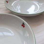 4 assiettes creuses vintage porcelaine – Motif cerises