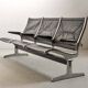 Charles Eames Black Leather 3-Seat Tandem Sling Airport Bench Herman Miller