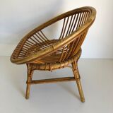 Bureau enfant en rotin avec son fauteuil