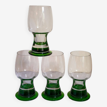 Four vintage XXL crystal glasses