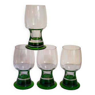 Four vintage XXL crystal glasses