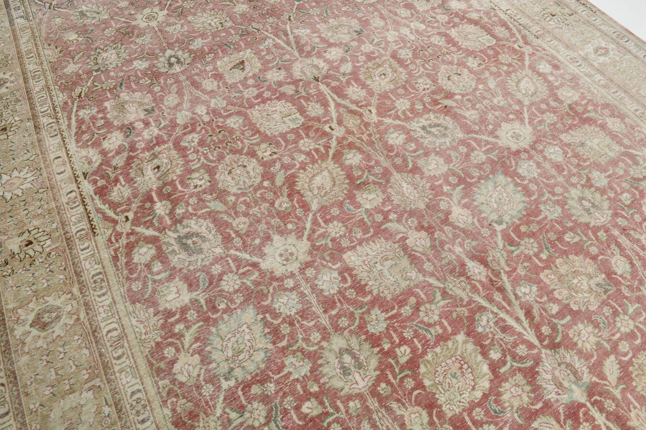 10x15 Faded Red Antique Vintage Persian Rug 60s, 306x478
