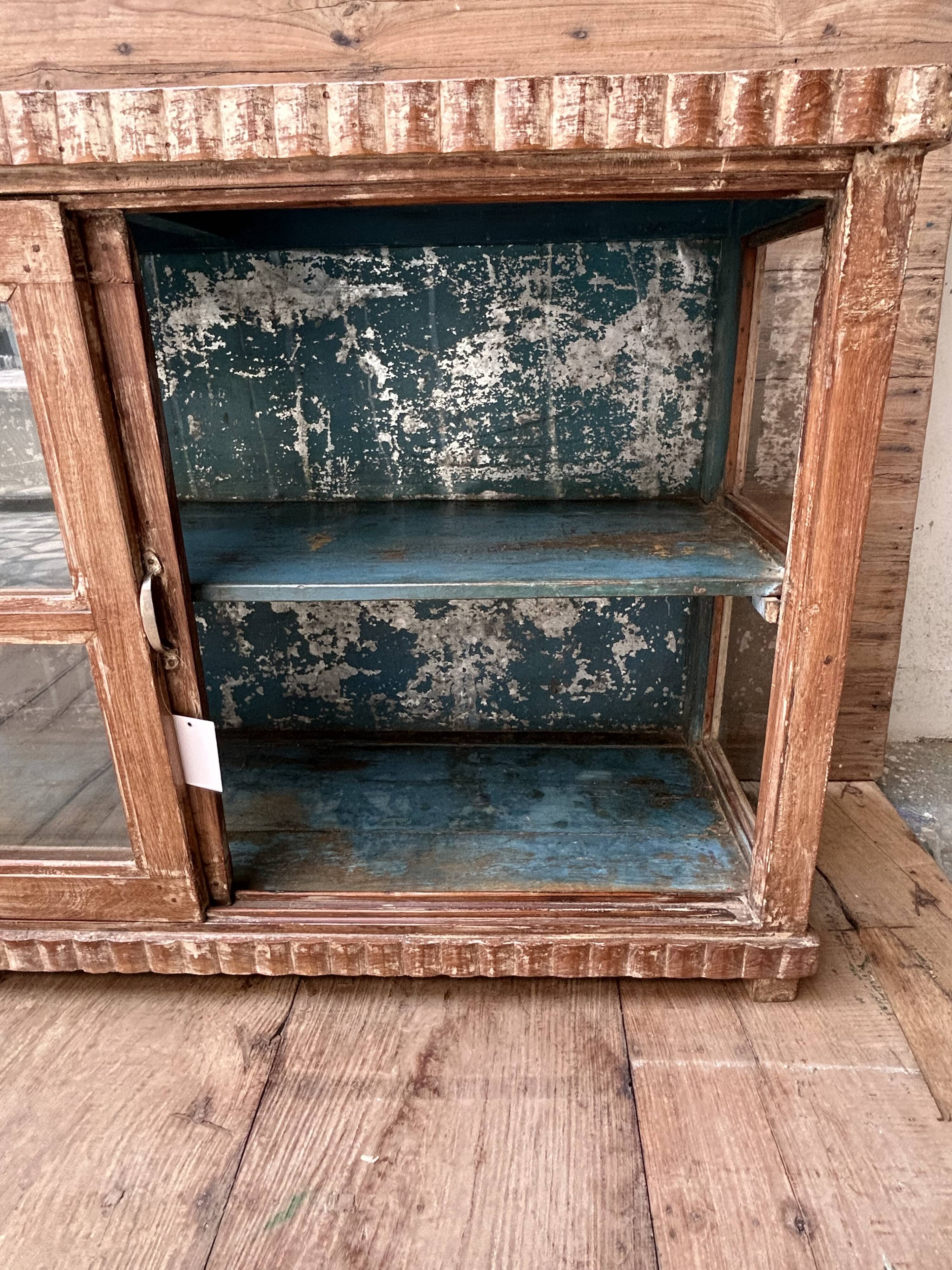 glazed teak buffet with original patina