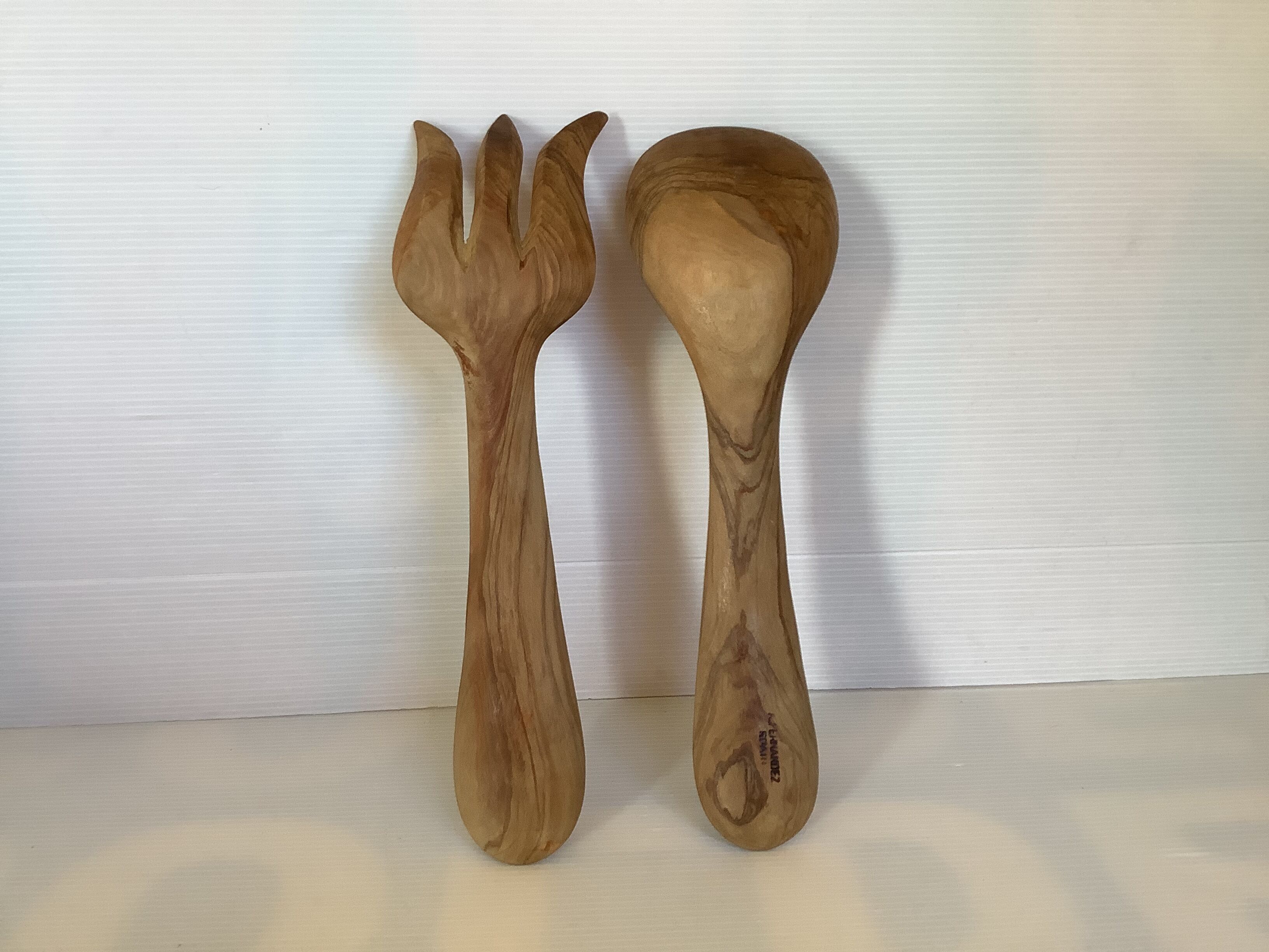 Olive wood salad cutlery