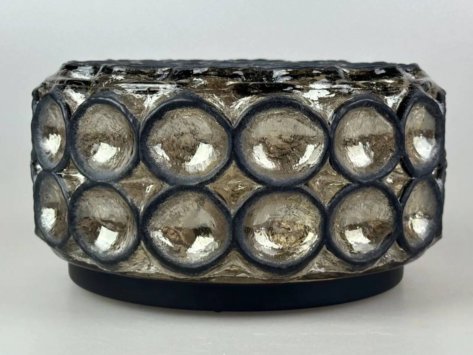 60s 70s ceiling lamp Glashütte Limburg Germany Plafoniere glass & metal