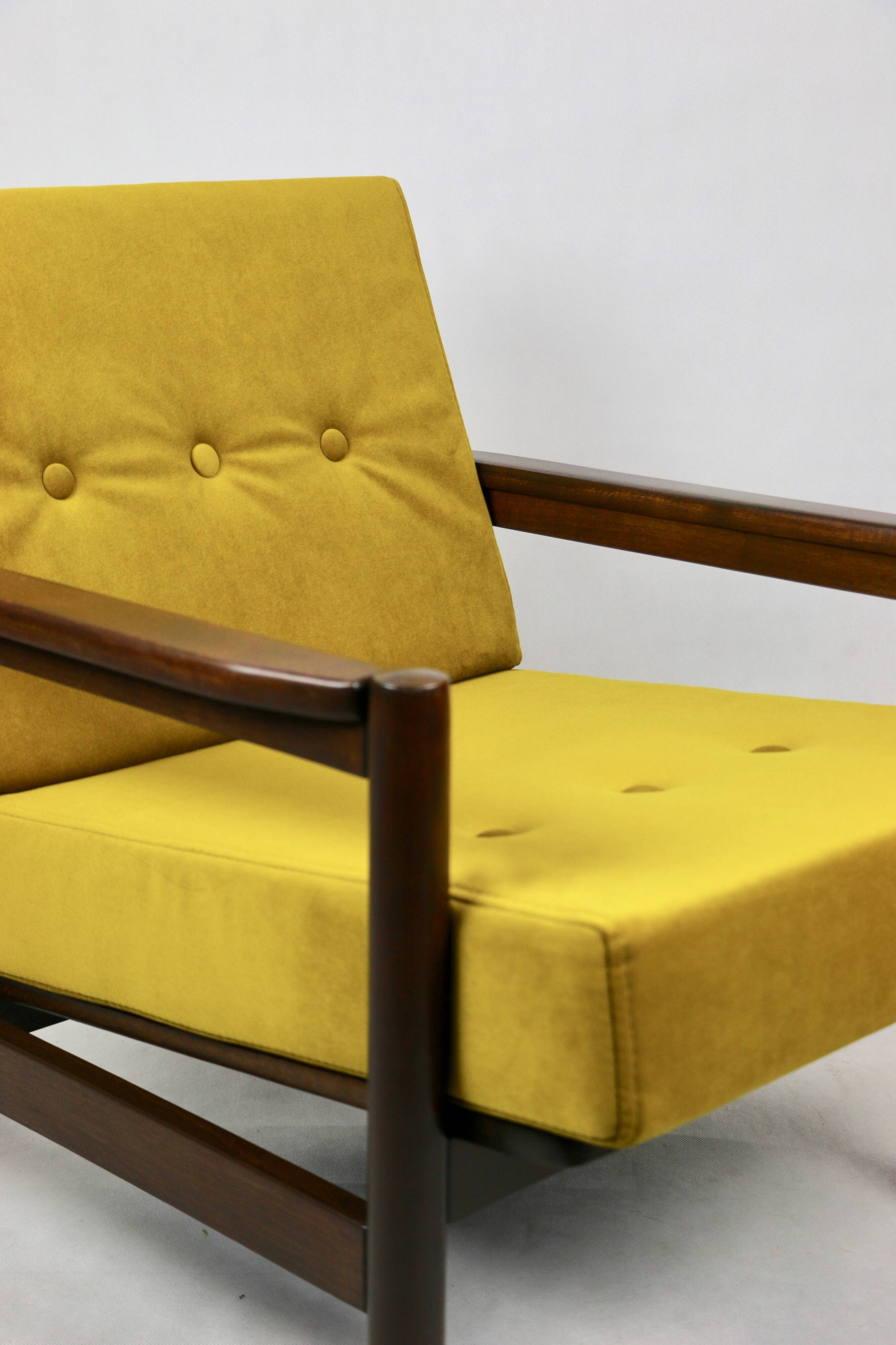 Vintage Armchair in Yellow Olive, 1970s