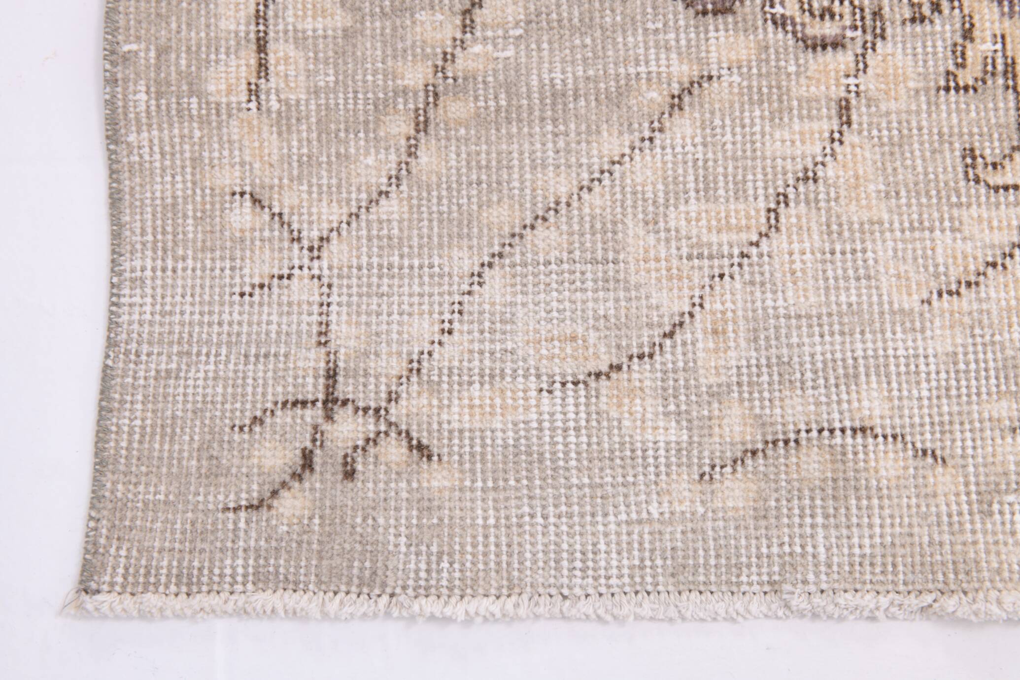 6x9 Ash Gray Handmade Wool Turkish Vintage Rug, 188x290Cm SK 5073