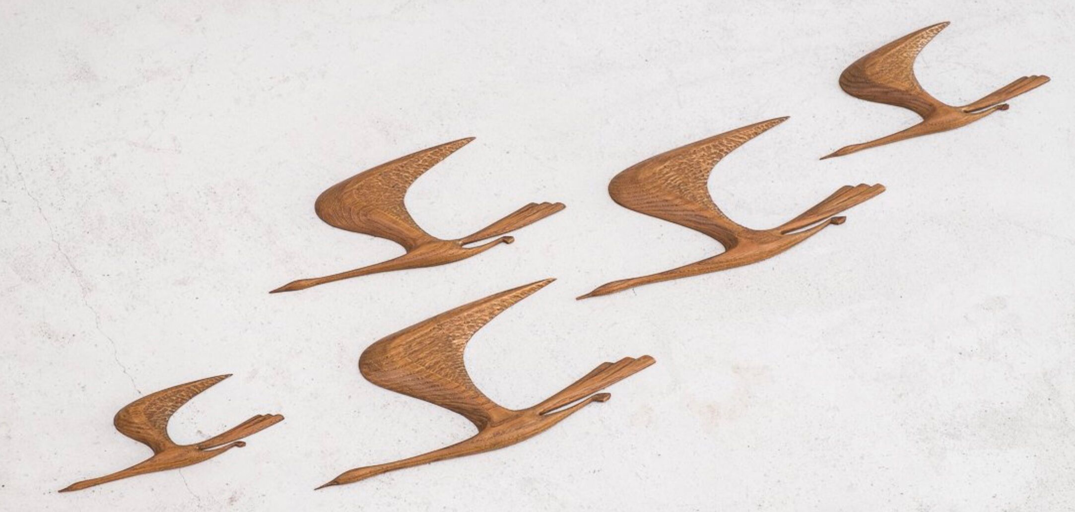 Flying Birds Mid-Century teak by Kunsthaus E. Oelker, 1960s, Set of 5