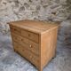 Commode ancienne rustique en pin, 4 tiroirs, vers 1880–1920