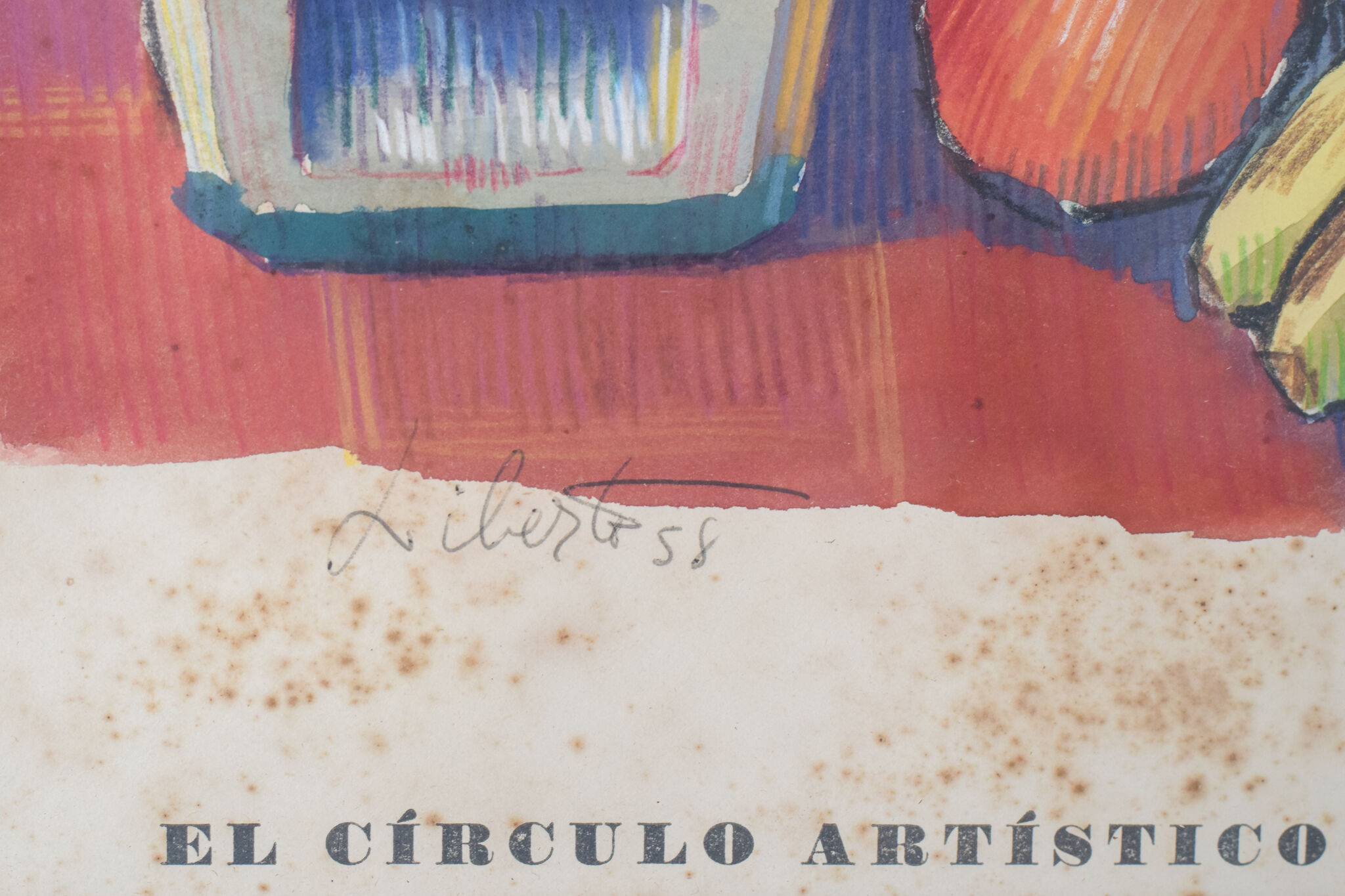 'el círculo artístico de sant lluc' - still life lithograph