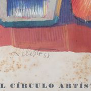 Lithographie de nature morte 'el círculo artístico de sant lluc'