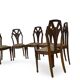 Ensemble de 6 chaises de salle à manger en noyer sculpté Art Déco, années 1920/1930