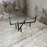 60s glass coffee table