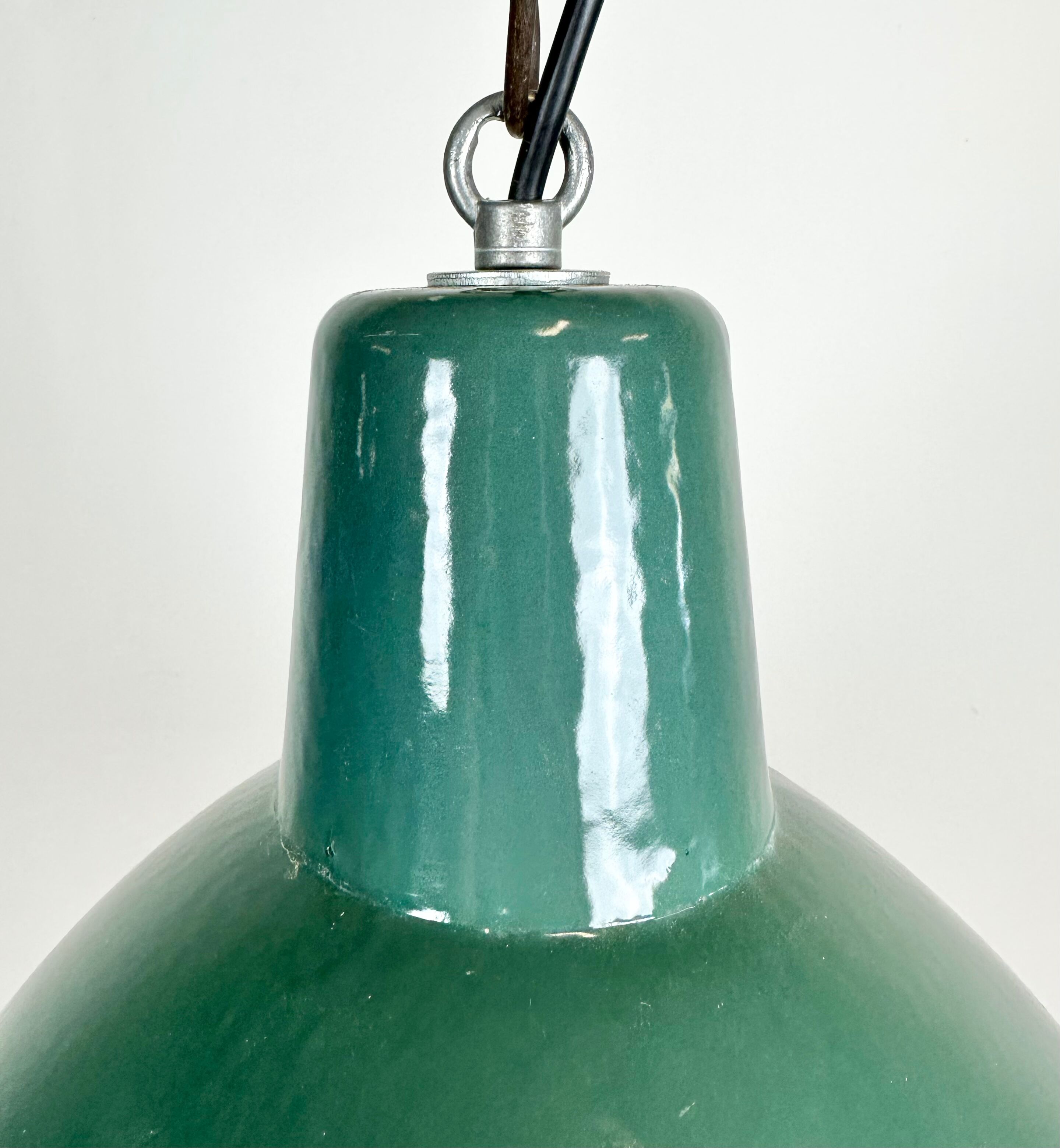 Industrial Green  Enamel Factory Lamp, 1960s