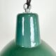 Lampe industrielle d’usine en émail vert années 1960