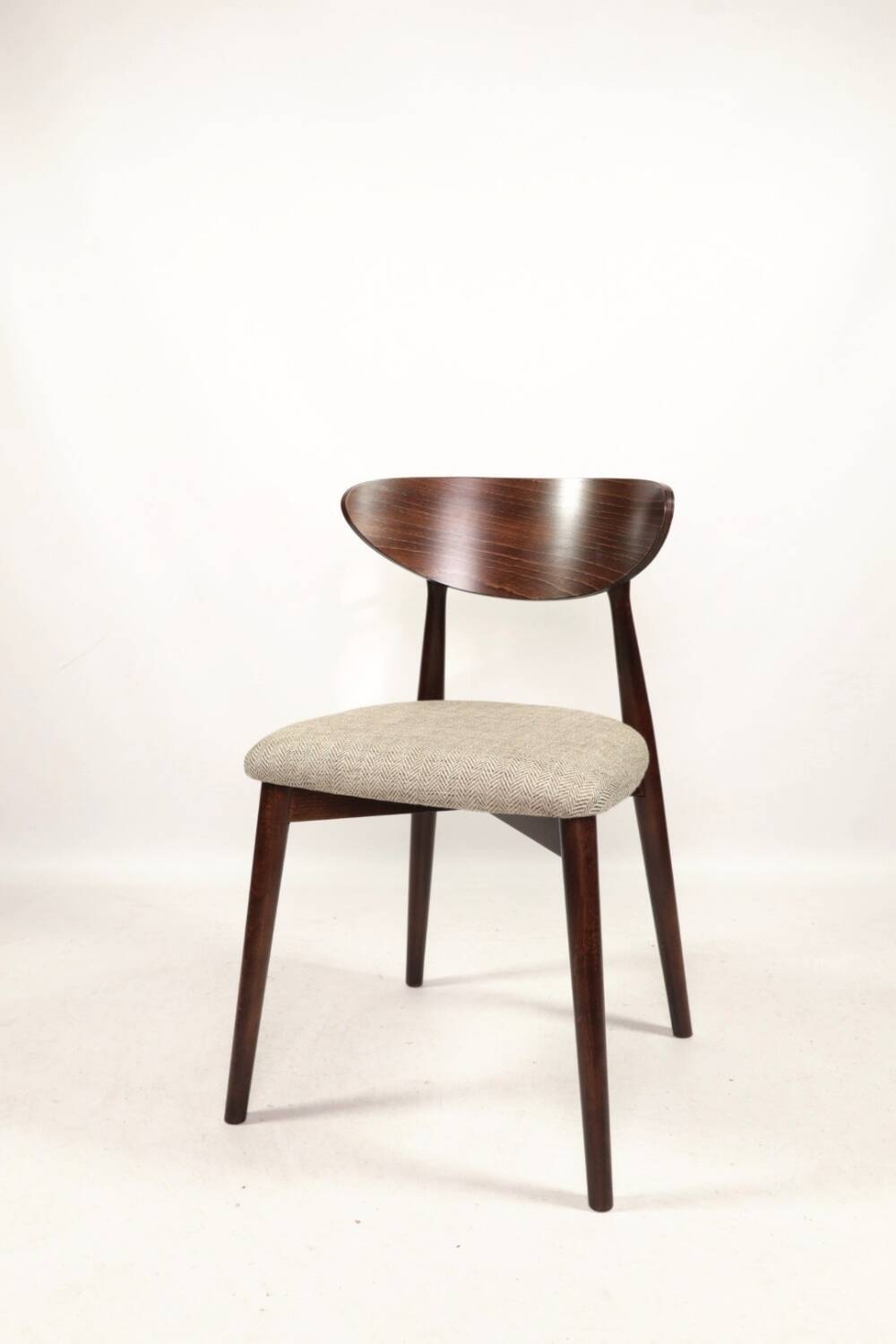 Set of 4 heritage herringbone natural linen dining chairs