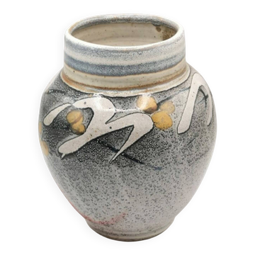 Glazed ceramic vase signed