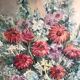 Huile sur toile, bouquet de fleurs