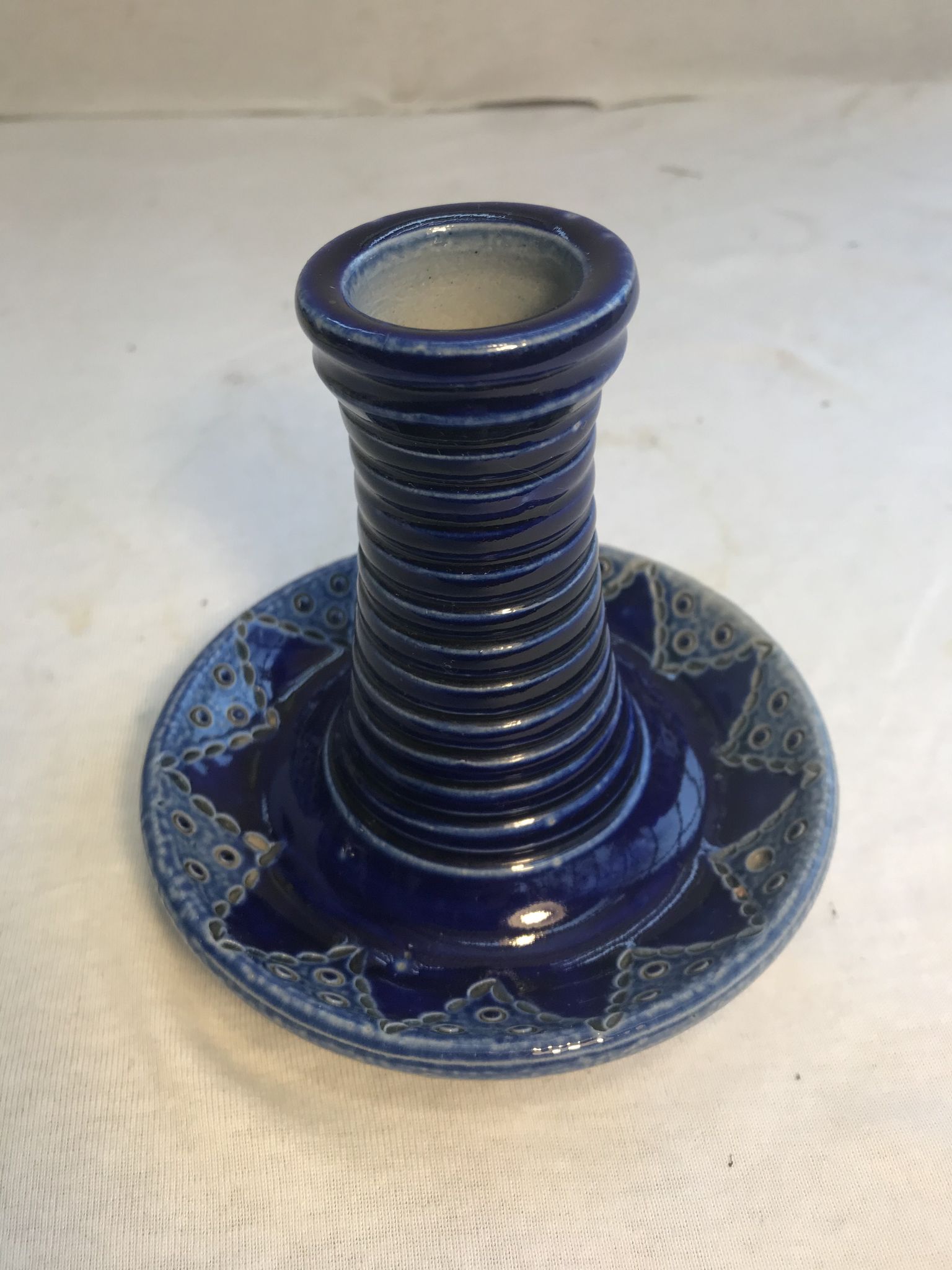 Pair of Betschdorf Schmitter ceramics bougeoirs