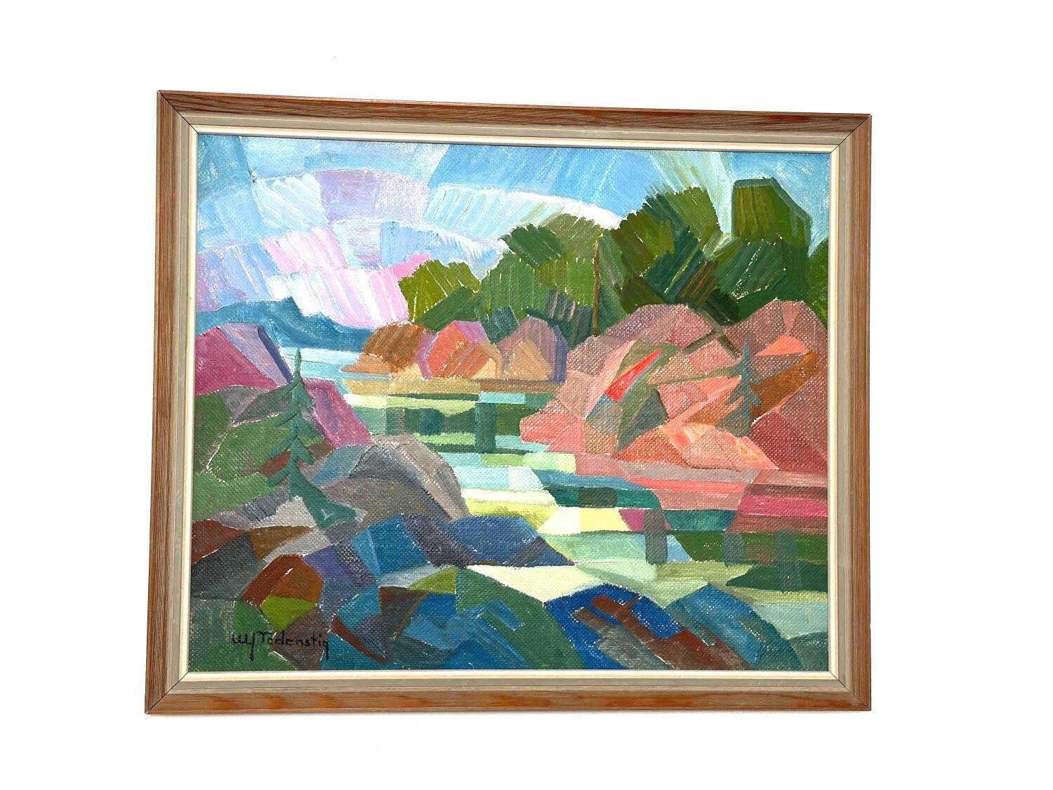 Swedish Oil on Canvas – “Autumn Landscape” by Ulf Tedenstig (1937–1999