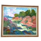 Swedish Oil on Canvas – “Autumn Landscape” by Ulf Tedenstig (1937–1999