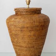 Hand-Woven Rattan Table or Floor Lamp, Burma/Myanmar, Oversized, 1980s