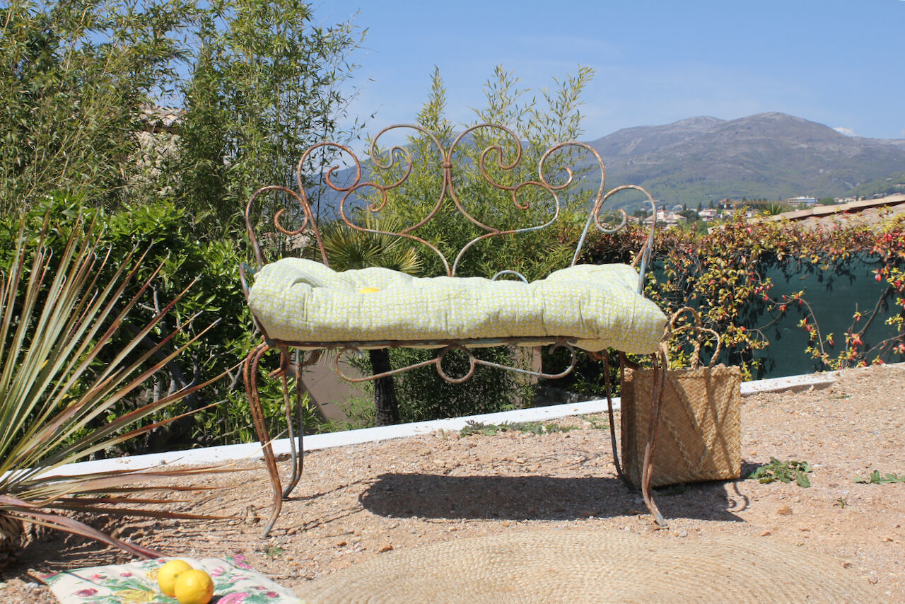 Old wrought iron bench