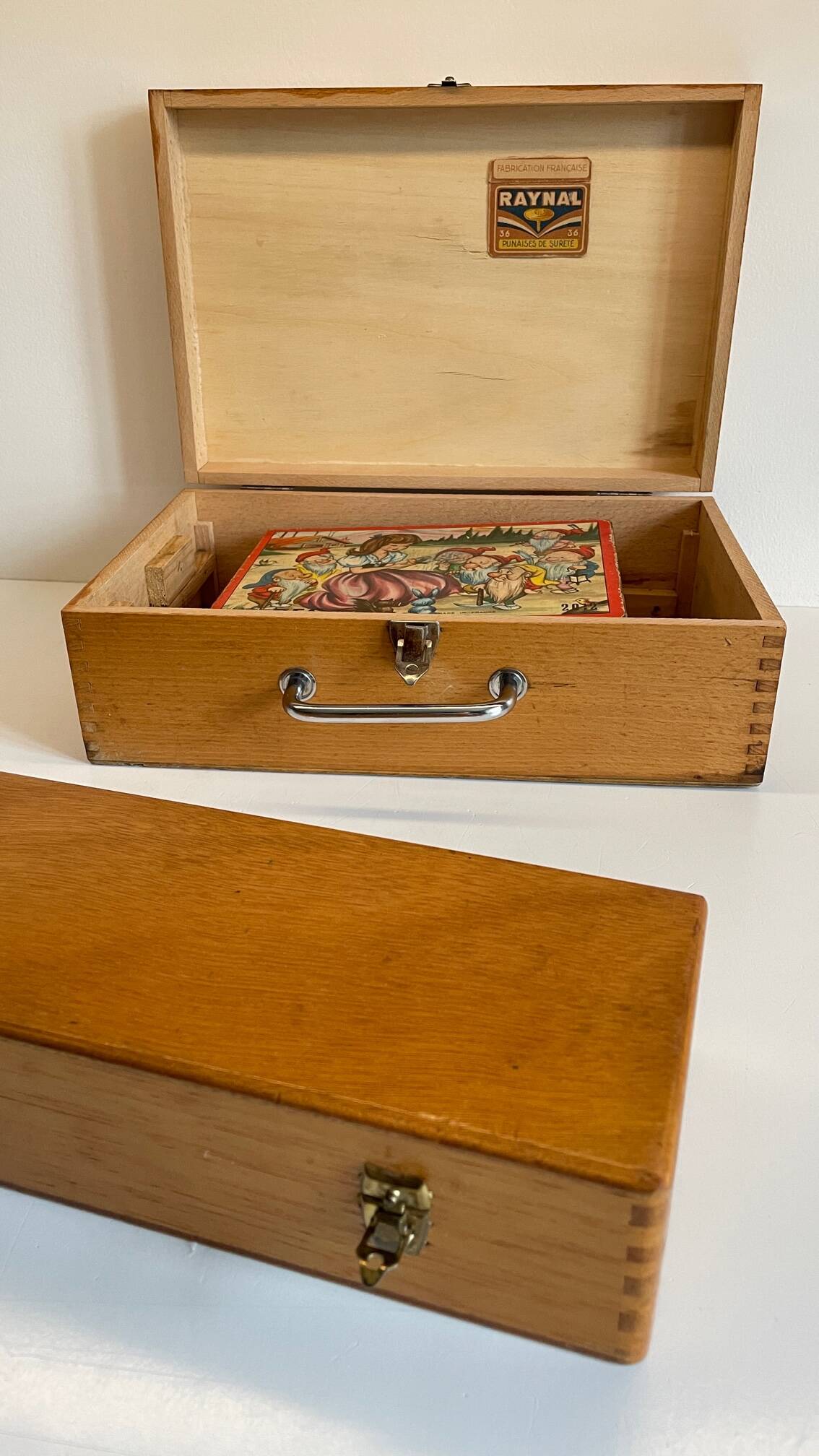 3 vintage dovetail wooden boxes
