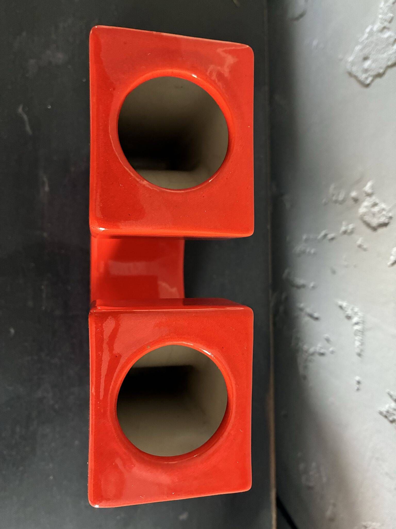 Sele Arte Nove orange ceramic vase, Italy, 1970s