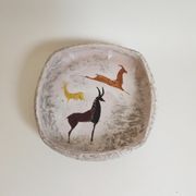 Vide poche en céramique motifs rupestres années 60