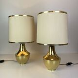 Pair of Italian Brass Table Lamp, 1970s