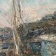 Mediterranean port, oil on canvas knife technique