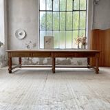 Solid walnut farmhouse castle table 1900 XXL