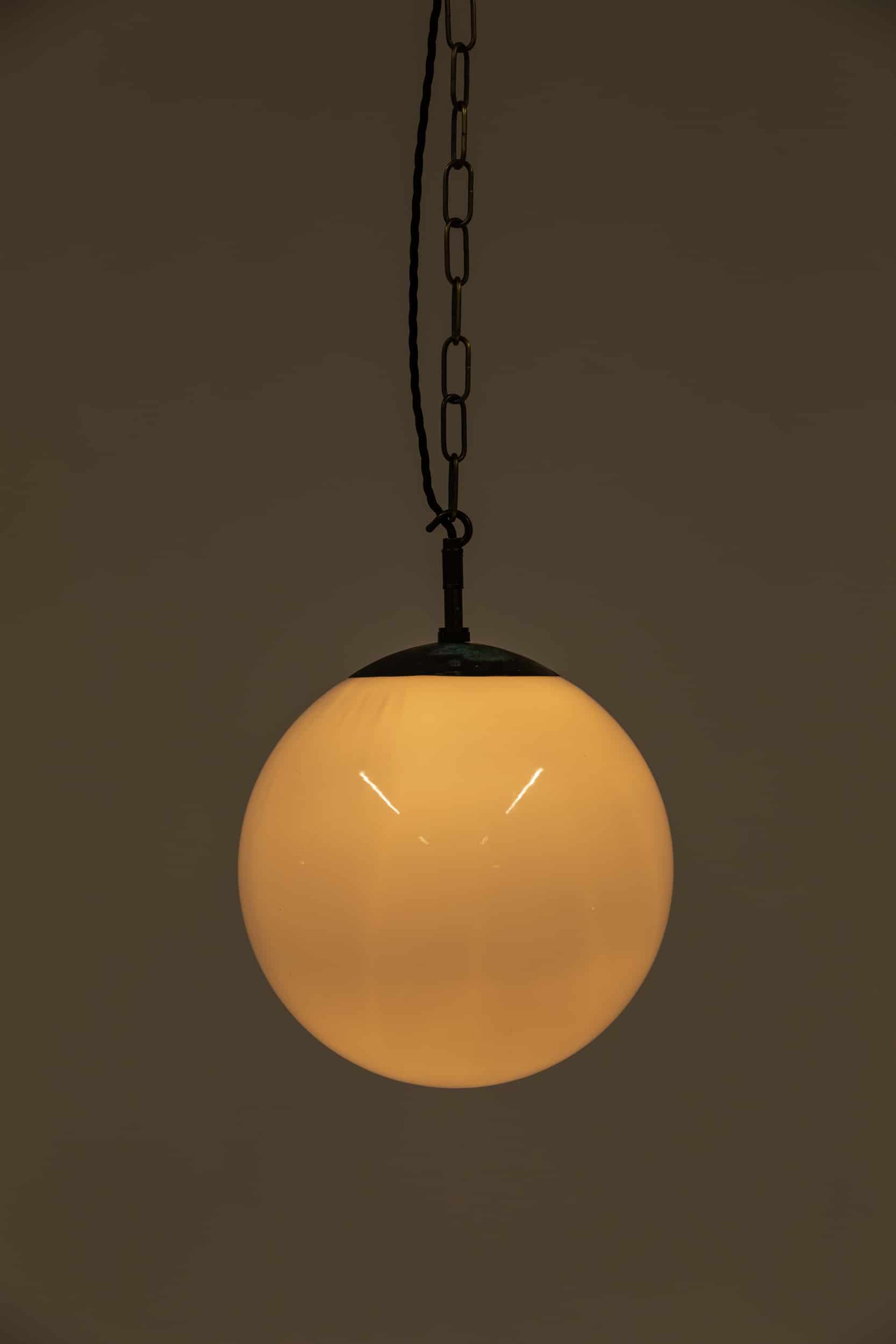 Large Globe Opaline Pendant Lamp