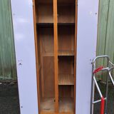 Vintage wardrobe and shelves with formica front doors and oak cp sides.