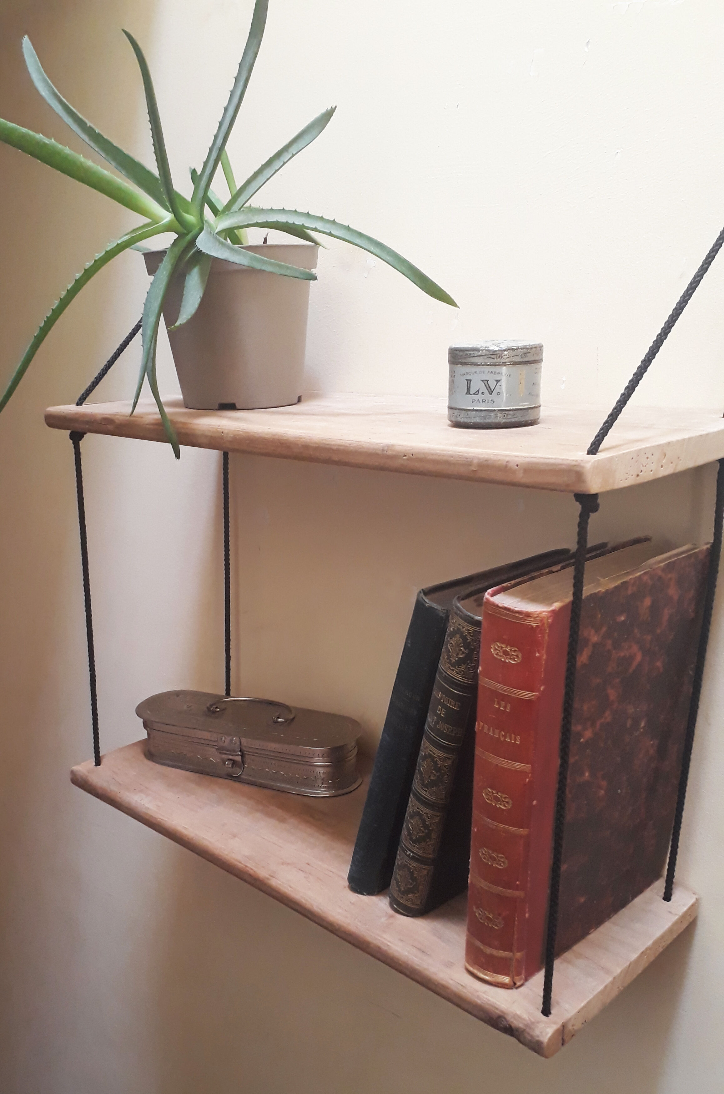 Etagère industrielle en chêne