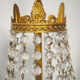 Balloon chandelier with glasses and bronze pampilles