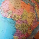 Dry terrestrial globe, world map from the 60s