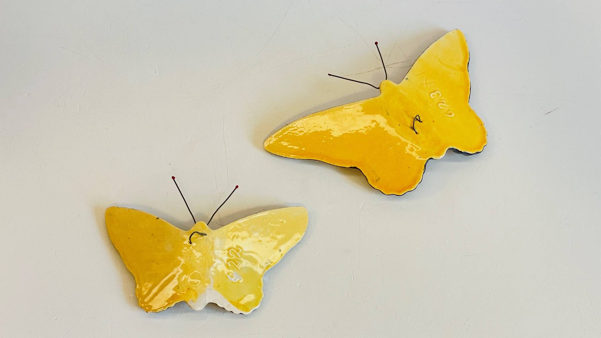 Vintage ceramic wall butterflies