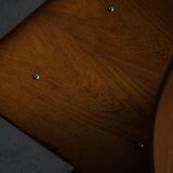 Set of 6 industrial stackable chairs by Niels Larsen, black metal and oak, 1960s.