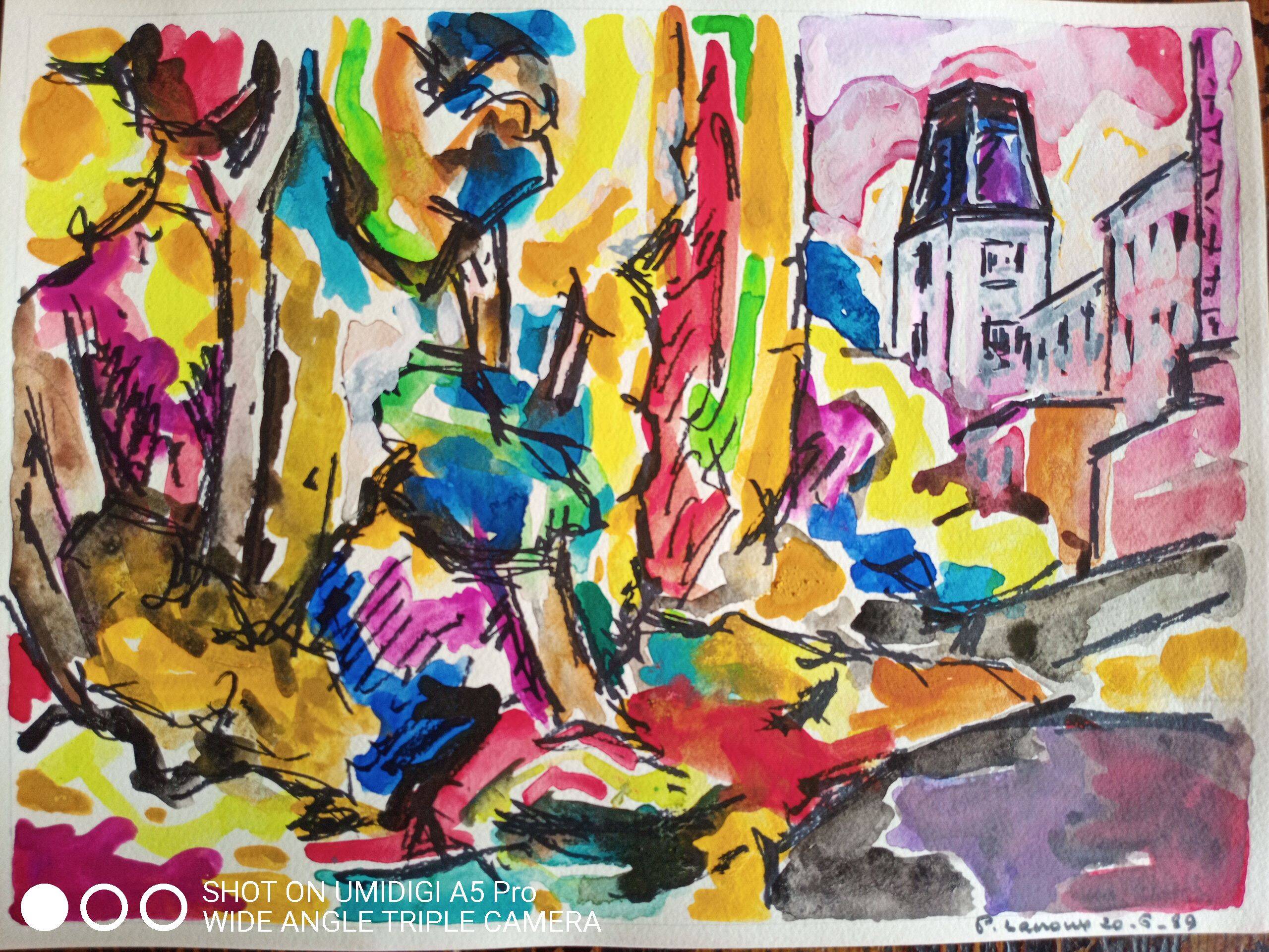 Pierre Lacroux (1909-1993) Gouache on paper 24 x 32 cm - from 1989 - (293)