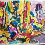 Pierre Lacroux (1909-1993) Gouache on paper 24 x 32 cm - from 1989 - (293)