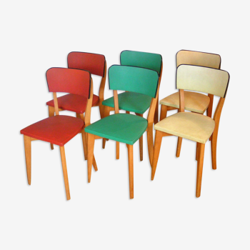 Multicolored vintage chairs