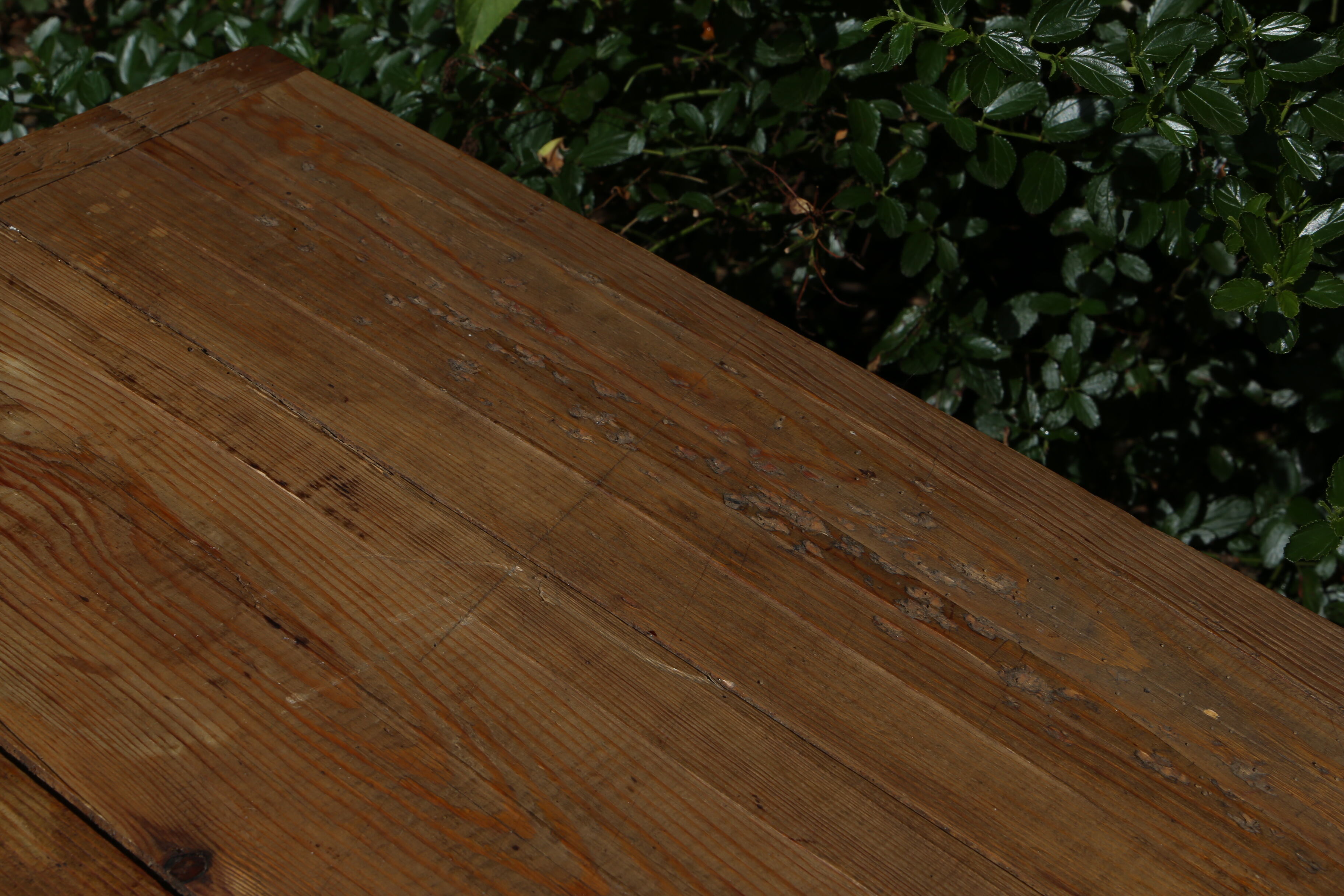 Farm table on trestles, 178 cm x 68 cm