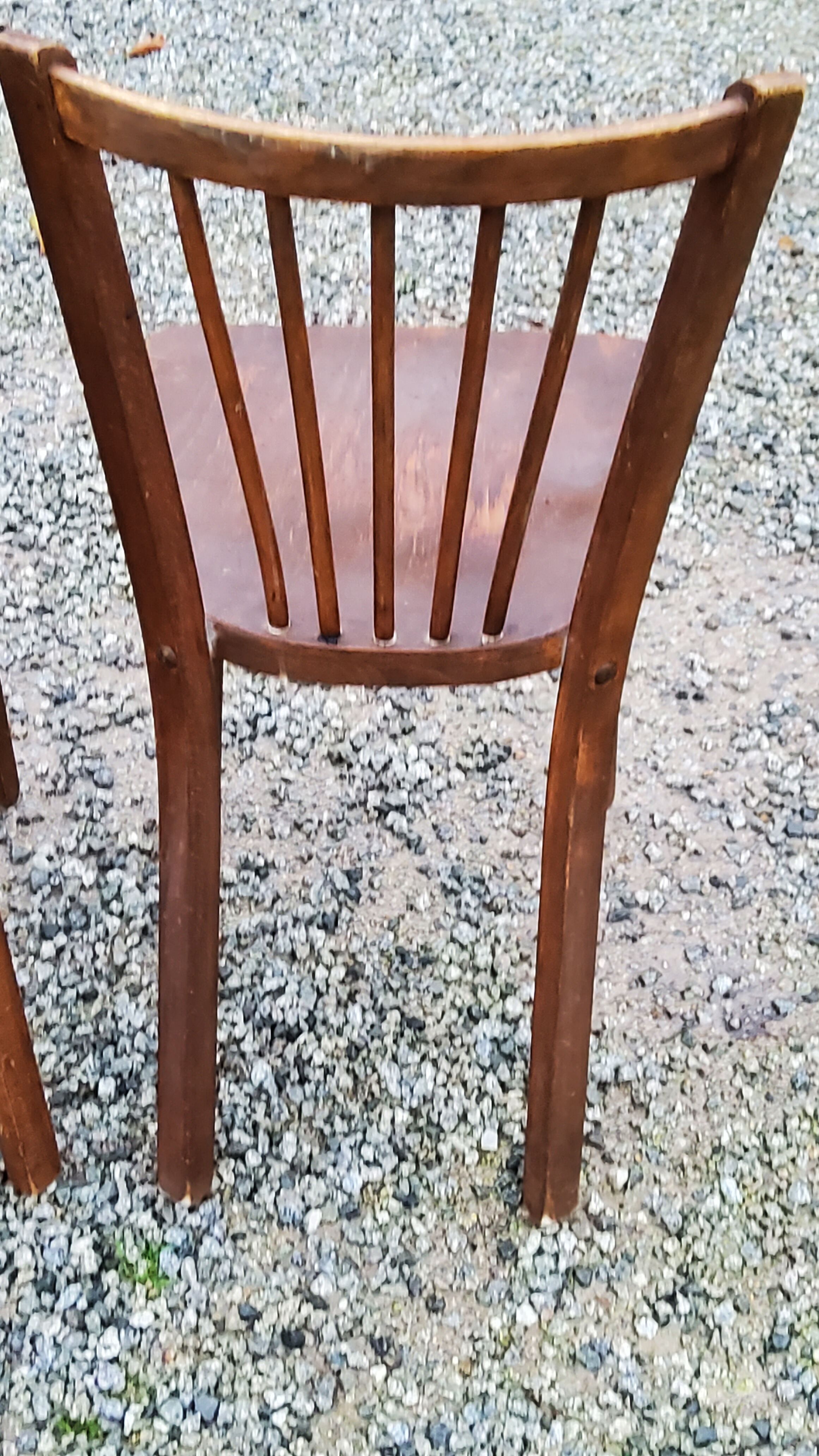 Set of 4 Baumann bistro chairs from the 50s stamped